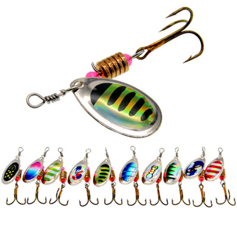 10x Metal Spoon Spinnerbaits Spinner Bait Bass Fishing Lures Kit Trout  Salmon