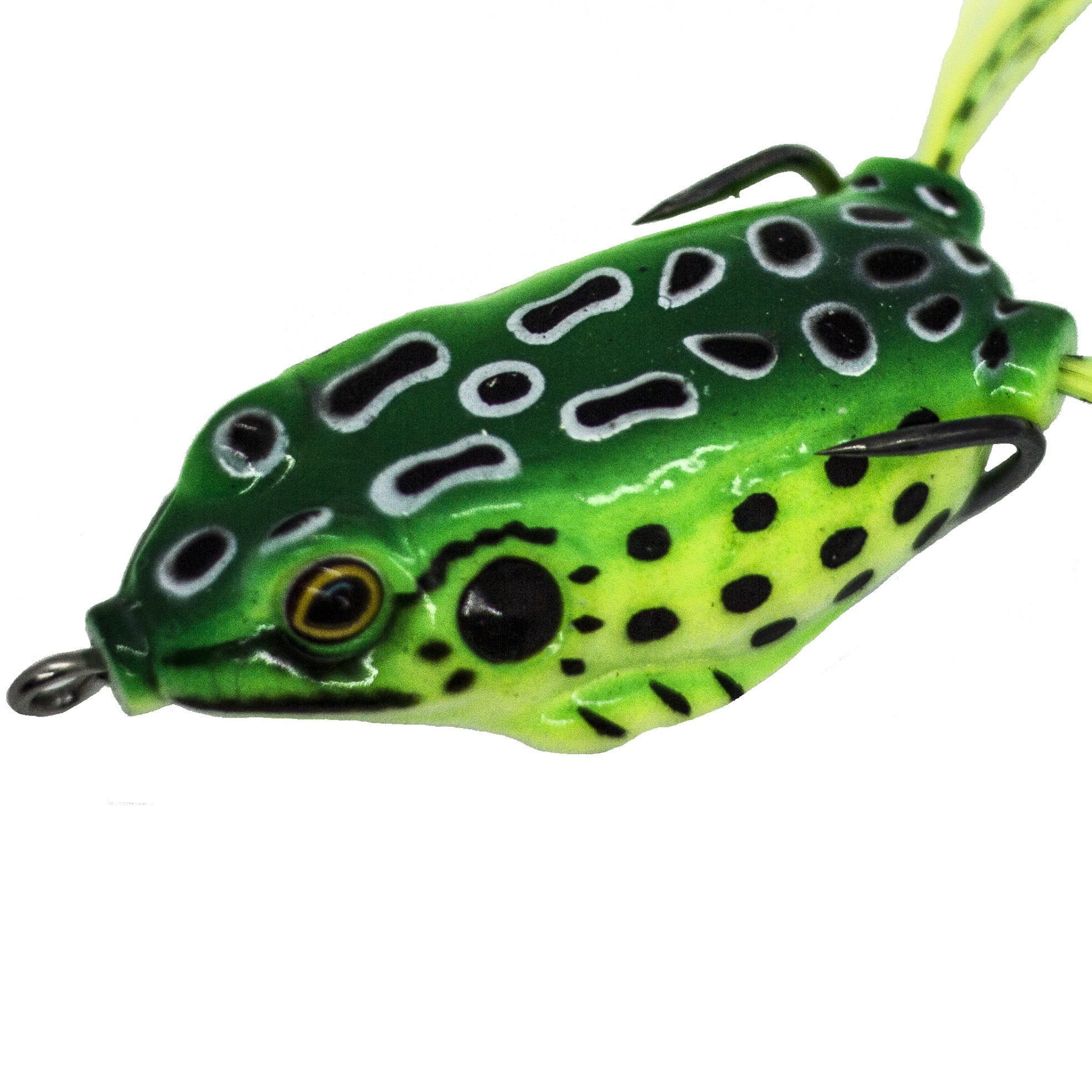 AUF Fishing Hook Isa Fish Top Water Frog Lure -(Green/White spot)