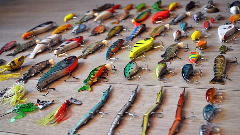 Fabric by the YARD Fishing LURES Let's Go Fishing NEW -  Canada